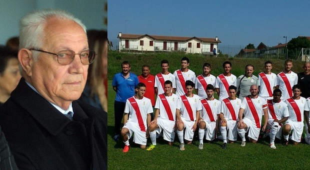 L'ex sindaco Battistella, una formazione del Real Stroppari e Carlo Tavecchio presidente della Figc