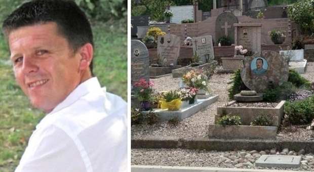 Florindo Sarego, morto di tumore a 51 anni, di fianco il padre Cesare sulla sua tomba