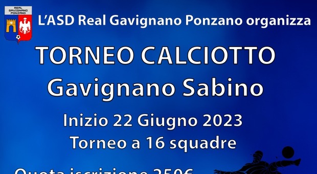Sono aperte le iscrizioni al Torneo di Calciotto organizzato dal Real Gavignano Ponzano