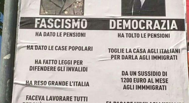 Giffoni Valle Piana, manifesto pro Mussolini: bufera sul circolo «Noi con Salvini»