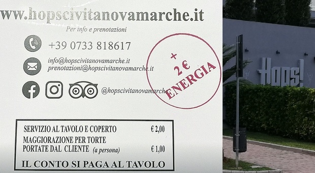 L'energia? La paga il cliente del ristorante a Civitanova: «Due euro a testa, l'ho fatto per trasparenza»