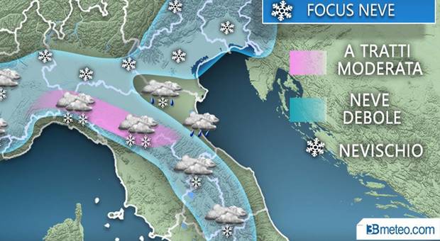 Due perturbazioni in arrivo: neve anche a quote basse, a rischio Verona e Vicenza