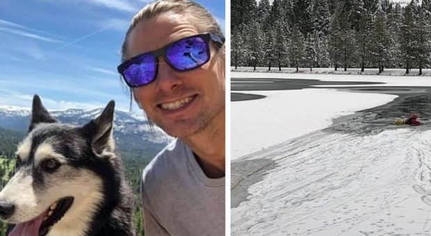 Si tuffa nel lago ghiacciato per salvare i suoi tre cani: gli animali ce la fanno, lui muore