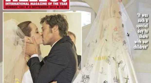 Brad Pitt e Angelina Jolie sposi: "Sul velo i disegni dei figli"