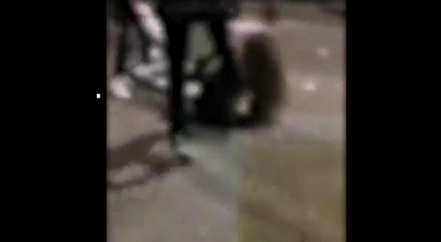 Un frame del video della ragazzina picchiata