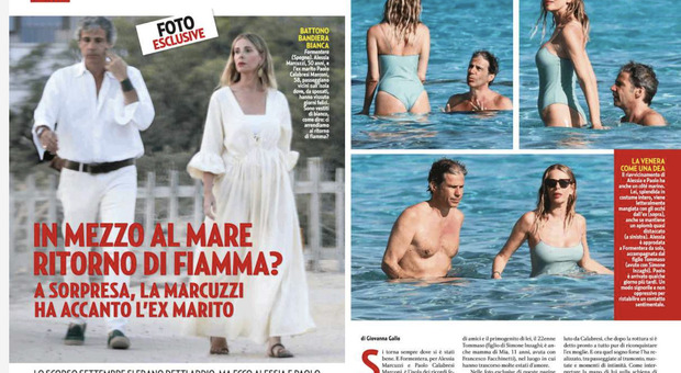 Alessia Marcuzzi e l'ex marito Paolo Calabresi tornano insieme? Paparazzati in vacanza insieme al mare