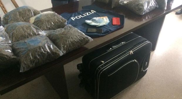 La valigia e la droga trovata all'interno