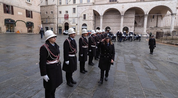 Gli agenti della polizia locale durante la festa di San Sebastiano