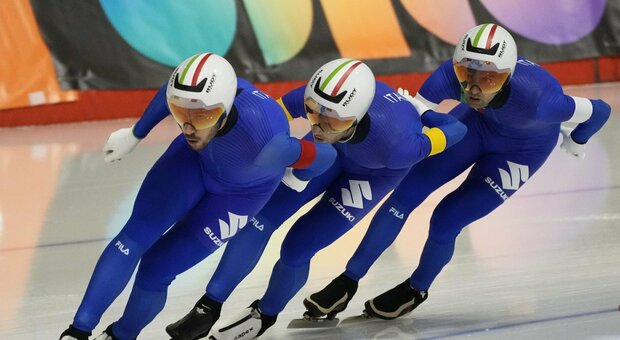 Speed skating, l'Italia vince l'oro ai Mondiali di Calgary nell'inseguimento a squadre