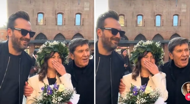 Incontra Cesare Cremonini e Gianni Morandi mentre festeggia la laurea. La foto con i cantanti: «Mi hanno fermata loro, giuro!»