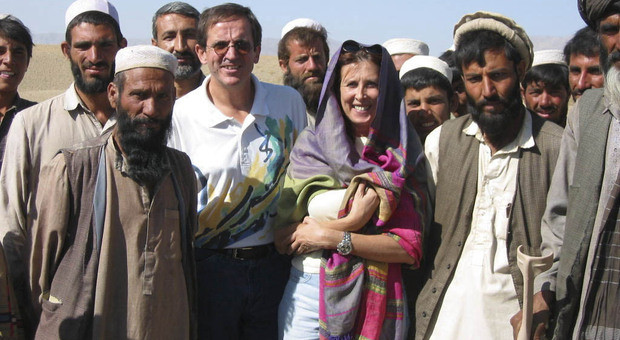 Monica Sandri a un raduno di capivillaggio in Afghanistan
