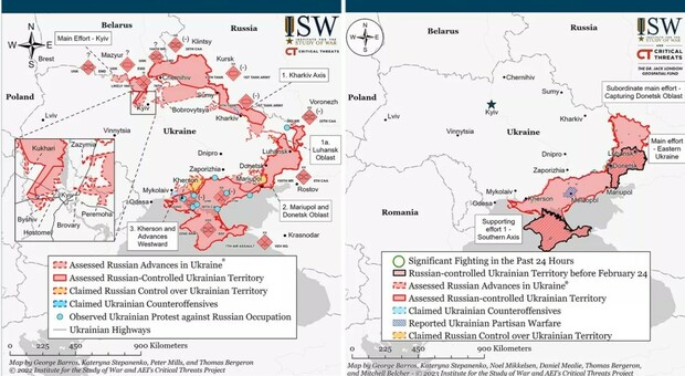 Guerra, cosa è cambiato negli ultimi 16 mesi? La controffensiva ucraina e il flop dell'invasione di Putin, ecco le mappe a confronto