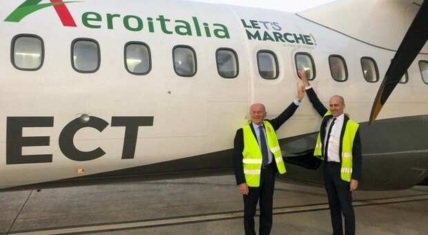 L'accordo d'oro tra Atim e Aeroitalia: 750 mila euro (dei marchigiani) per un logo sull'aereo e una pagina web