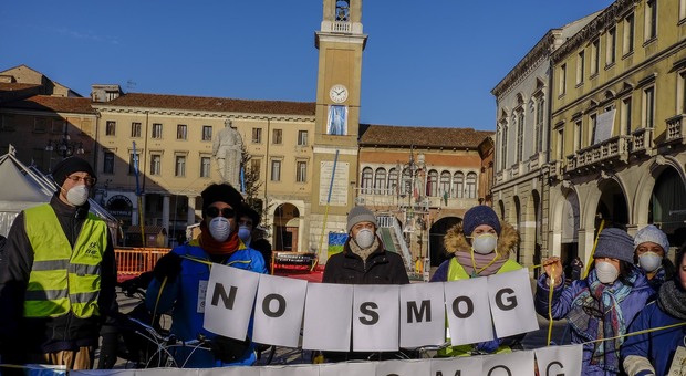 Manifestazione anti-smog a Rovigo nel 2017