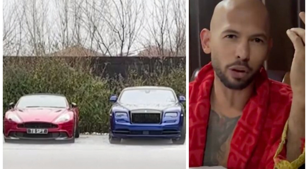 Andrew Tate, auto di super lusso per un valore di 18 milioni di euro: in Romania la sfilata delle top car sequestrate