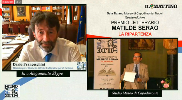 Il ministro Franceschini al premio Serao: «Il web aiuterà cinema e teatri»
