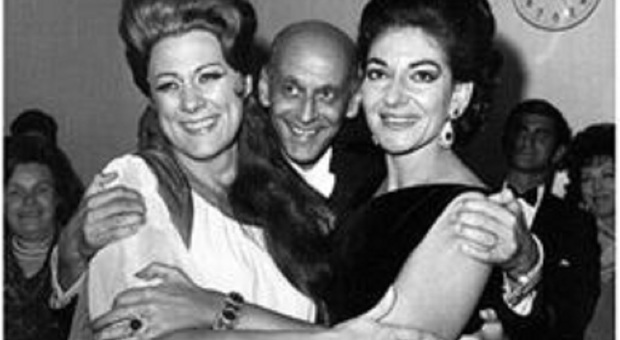 Francesco Canessa con Renata Tebaldi e Maria Callas