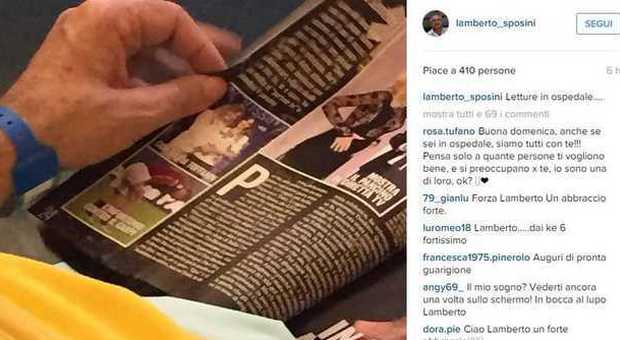 Lamberto Sposini in ospedale, il messaggio su Instagram: «Pancreatite e polmonite»