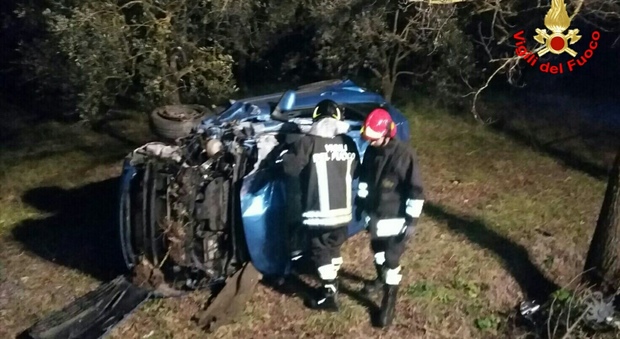 Un'immagine dell'incidente avvenuto a Borgo Podgora