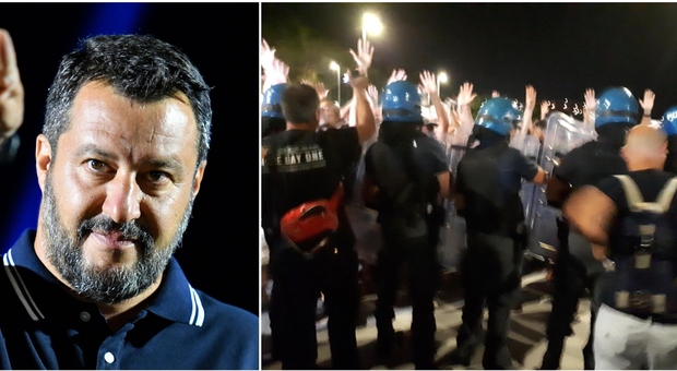 immagine Salvini contestato a Soverato, black out al comizio: «Hanno danneggiato l'impianto»