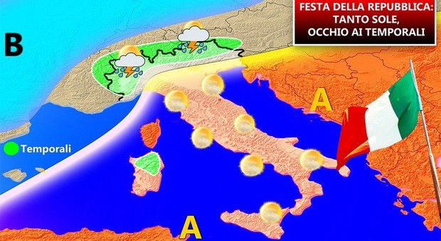 Meteo weekend, alta pressione sull'Italia: sole da Nord a Sud, ma occhio ai temporali estivi