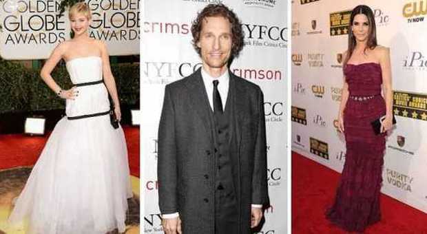 Jennifer Lawrence, Matthew McConaughey e Sandra Bullock