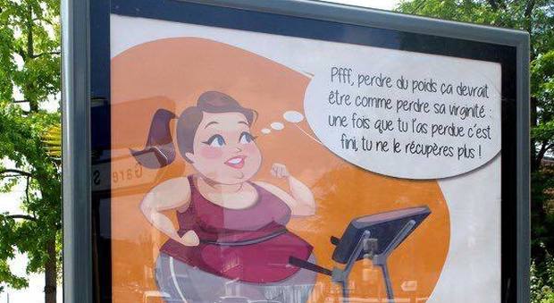 Parigi, bufera sulla pubblicità di una palestra: «Perdere peso è come perdere la verginità»