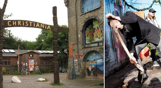 Copenaghen, addio alla marijuana a Christiania: smantellata Pusher street