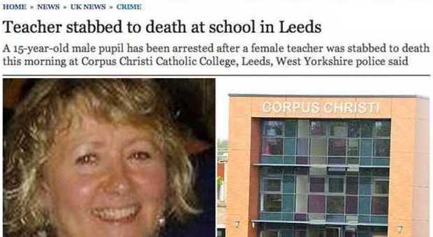 Leeds, prof uccisa a coltellate: arrestato il colpevole, è uno studente 15enne