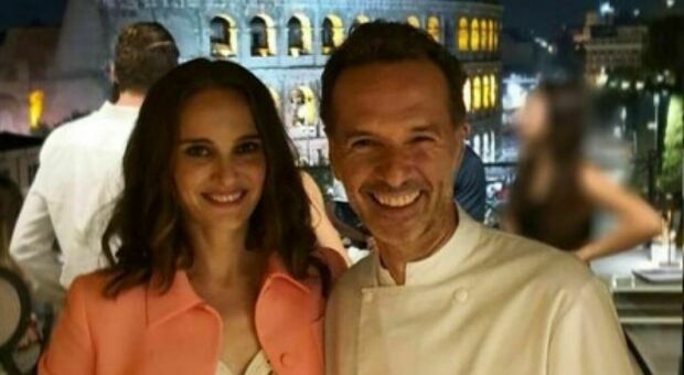 Natalie Portman a cena a Roma dallo chef Di Iorio: «La cucina italiana conquista tutti»