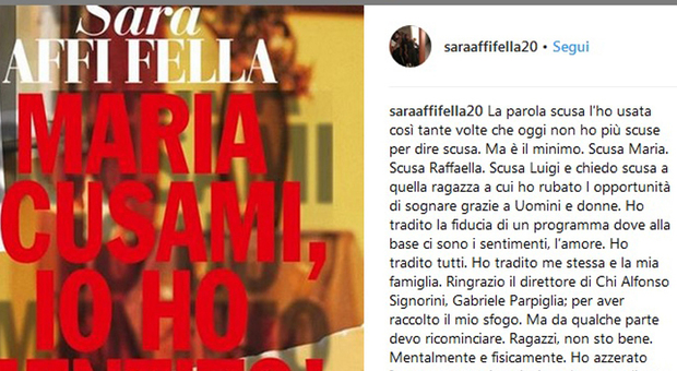 Uomini e Donne, Sara Affi Fella torna su Instagram: «Ho ucciso una parte di me»