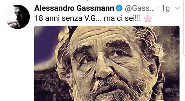 Alessandro Gassman, 18 anni senza il papà Vittorio: il messaggio su Twitter