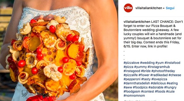 Pizza bouquet per le spose: l'idea di un ristorante fa il giro del web