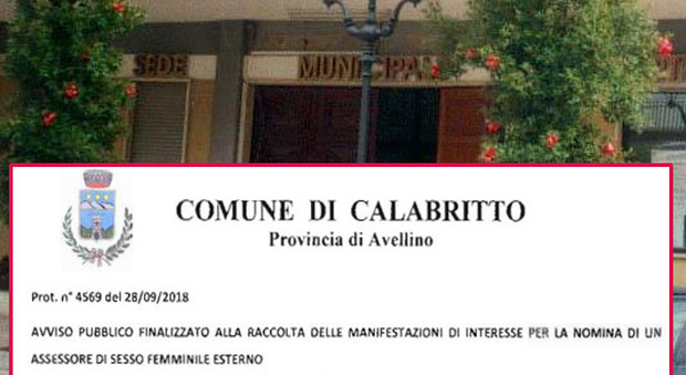 «Cercasi assessore donna», l'avviso del sindaco dell'Avellinese