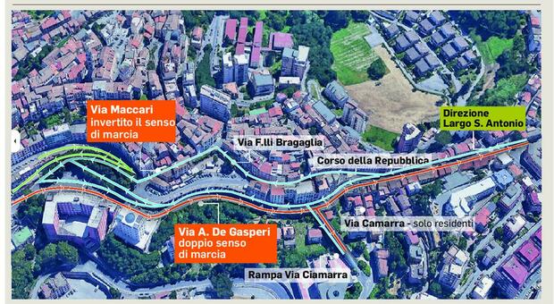 Frosinone, da domani stop alle auto in Largo Turriziani: ecco come cambierà la viabilità nel centro storico