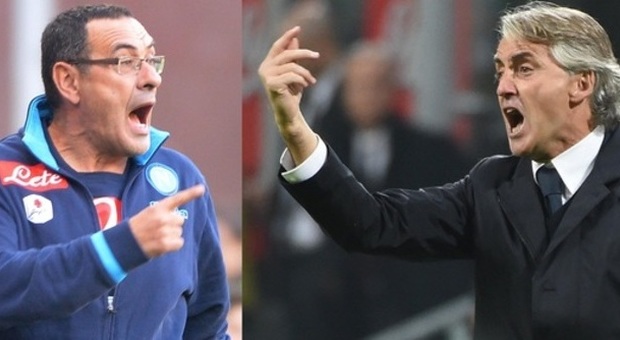 Napoli-Inter: Sarri contro Mancini, due allenatori così vicini e così lontani
