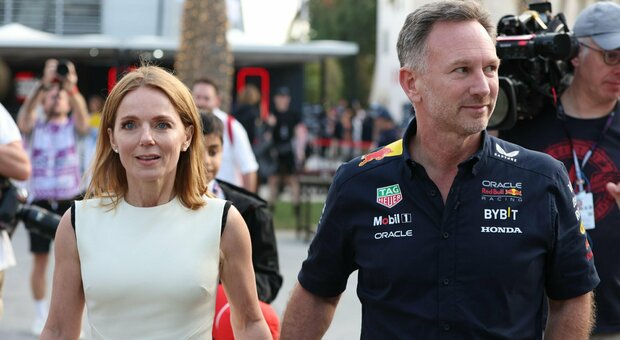 Horner con la moglie Geri Halliwell mano nella mano in Bahrain: sorrisi dopo gli screenshot delle chat