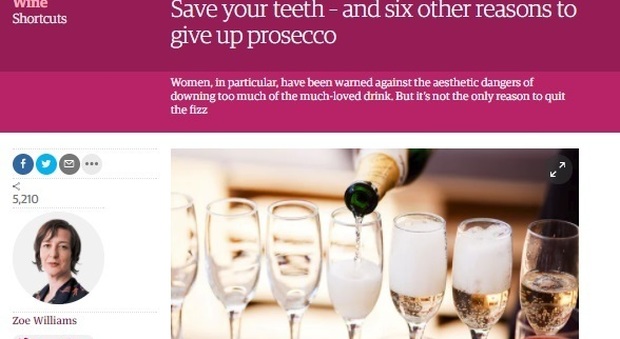 Il Guardian choc contro il Prosecco: "Va evitato, distrugge i denti"