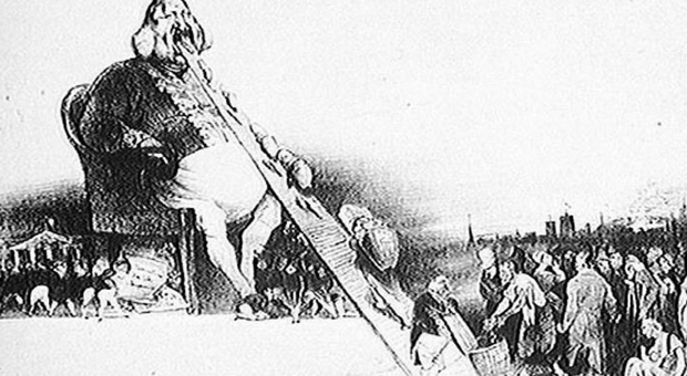 Gargantua, 1831: per questa litografia contro Luigi Filippo Honoré Daumier fu condannato a sei mesi di prigione