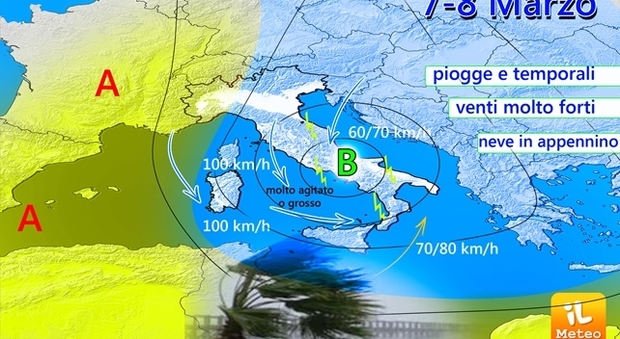 Meteo, peggioramento tra martedì e mercoledì Nelle Marche nevicate intense a 7-800 metri