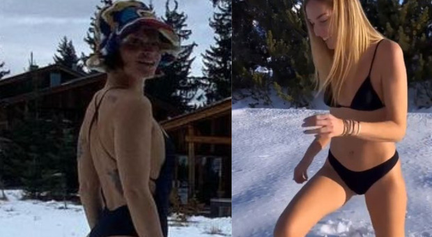 Alessandra Amoroso (mezza) nuda sulla neve come Chiara Ferragni, la foto scatena i fan: «OnlyFans subito»