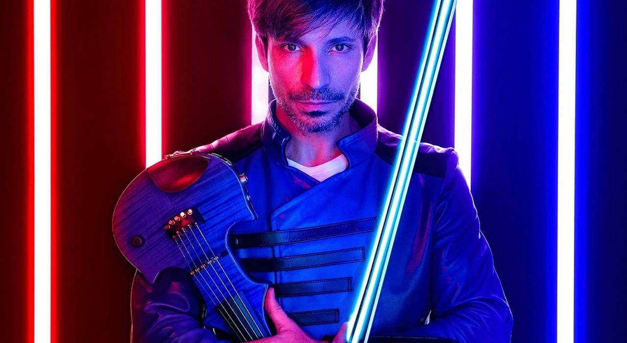 Andrea Casta e il suo violino laser al Parco della Musica