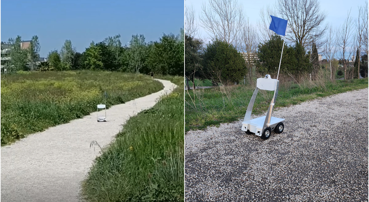 Un robot autónomo suscita curiosidad y preocupaciones sobre la privacidad en el Parco delle Sabine