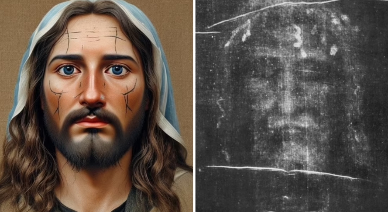 Gesù, l'Intelligenza artificiale ricostruisce il vero volto di Cristo:  «Occhi azzurri e capelli scuri». Il mistero custodito nella Sacra Sindone