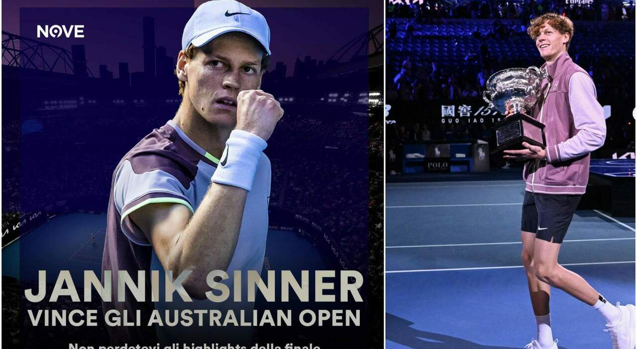 Le triomphe de Sinner contre Medvedev à l'Open d'Australie : Résumé diffusé sur Nove