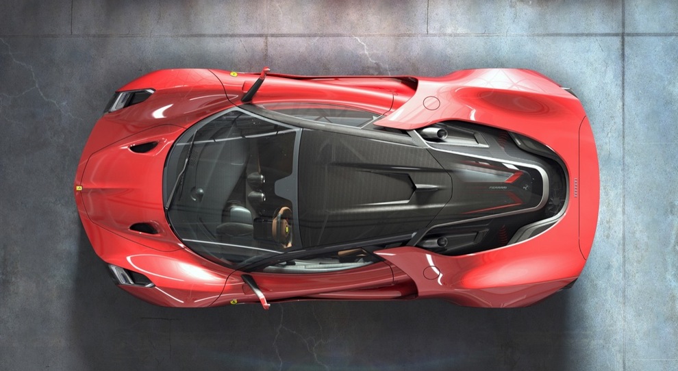 Il rendering su come protrebbe essere la prossima Ferrari Hypercar