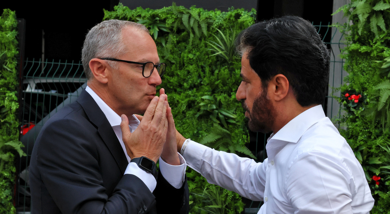 Nella foto, Domenicali, CEO di Liberty Media, e il presidente FIA Ben Sulayem