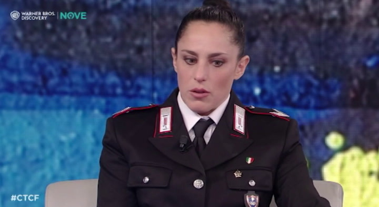 Federica Brignone in divisa dei carabinieri a Che Tempo Che Fa