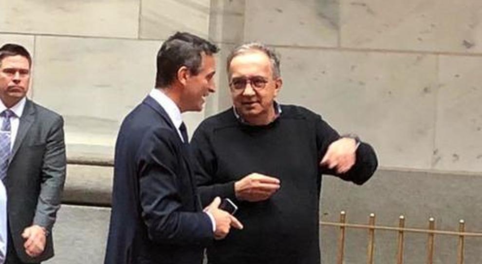 Sergio Marchionne a Wall Street per l'apertura della borsa di NY