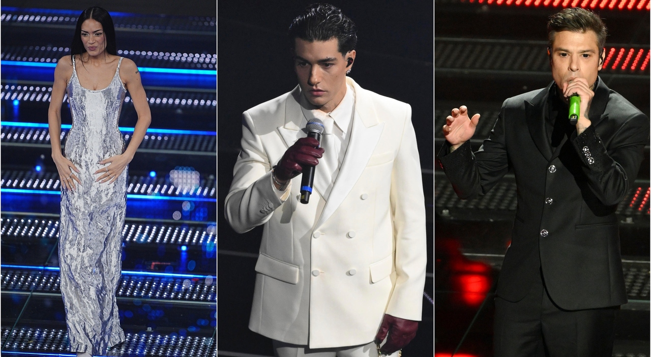 Sanremo 2025, pagelle look della prima serata: Elodie dea (8), Tony Effe sposo (4), Clara Madre natura (9)